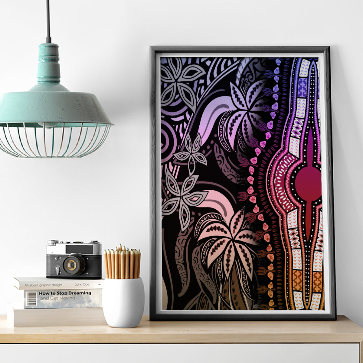 Polynesia Dashiki Canvas Wall Art Polynesia and Africa Traditional Special Together Pastel LT9 - Polynesian Pride