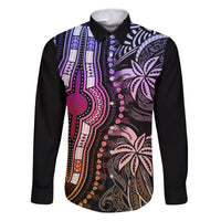 Polynesia Dashiki Family Matching Off Shoulder Maxi Dress and Hawaiian Shirt Polynesia and Africa Traditional Special Together Pastel LT9 Dad's Shirt - Long Sleeve Pastel - Polynesian Pride