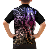 Polynesia Dashiki Family Matching Off Shoulder Short Dress and Hawaiian Shirt Polynesia and Africa Traditional Special Together Pastel LT9 - Polynesian Pride