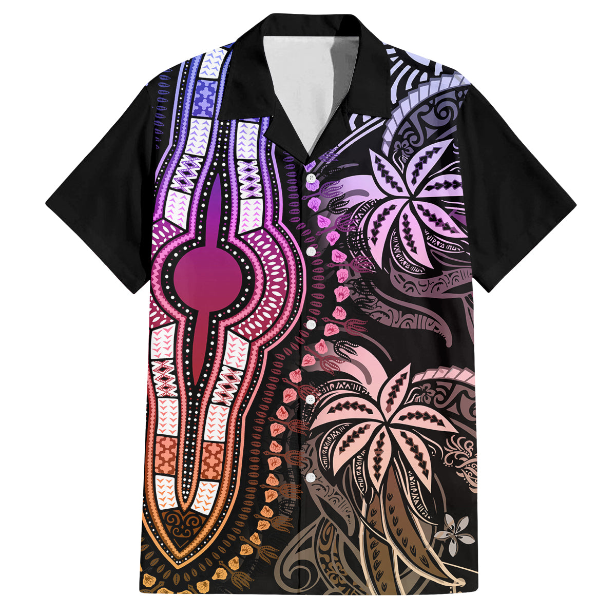 Polynesia Dashiki Family Matching Tank Maxi Dress and Hawaiian Shirt Polynesia and Africa Traditional Special Together Pastel LT9 Dad's Shirt - Short Sleeve Pastel - Polynesian Pride