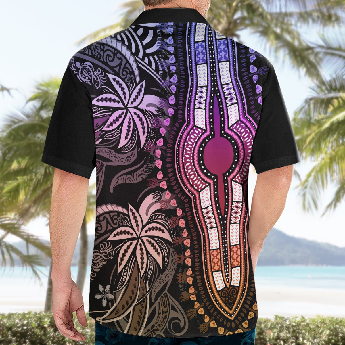 Polynesia Dashiki Hawaiian Shirt Polynesia and Africa Traditional Special Together Pastel LT9 - Polynesian Pride