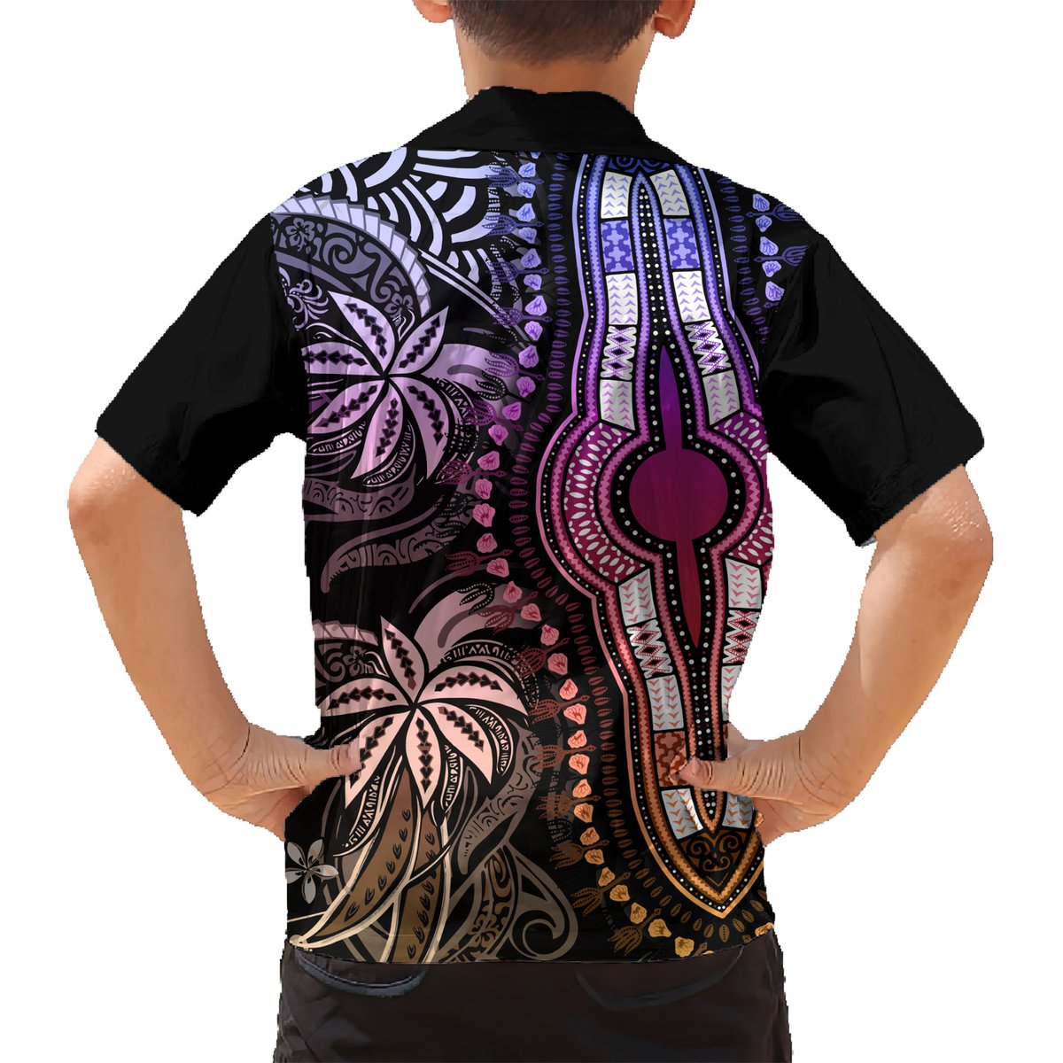 Polynesia Dashiki Hawaiian Shirt Polynesia and Africa Traditional Special Together Pastel LT9 - Polynesian Pride
