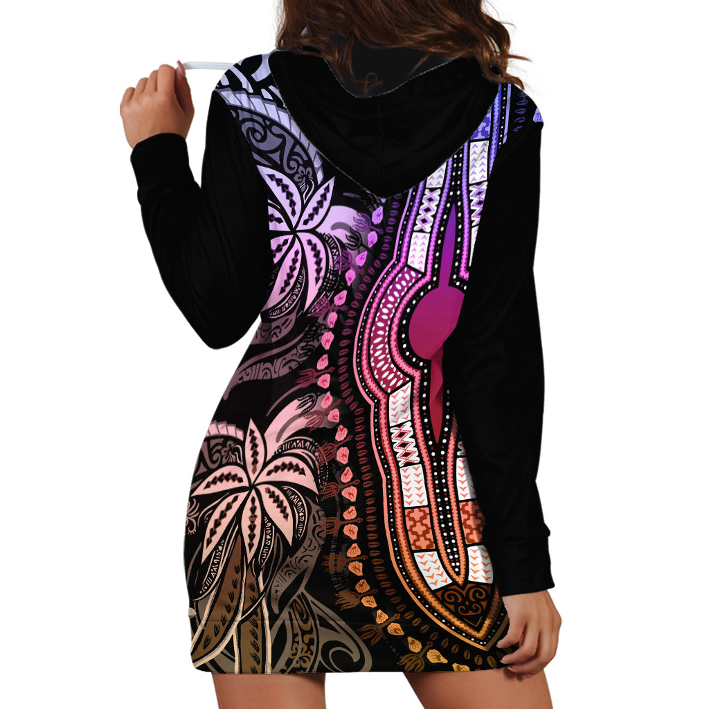 Polynesia Dashiki Hoodie Dress Polynesia and Africa Traditional Special Together Pastel LT9 - Polynesian Pride