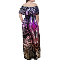 Polynesia Dashiki Off Shoulder Maxi Dress Polynesia and Africa Traditional Special Together Pastel LT9 - Polynesian Pride