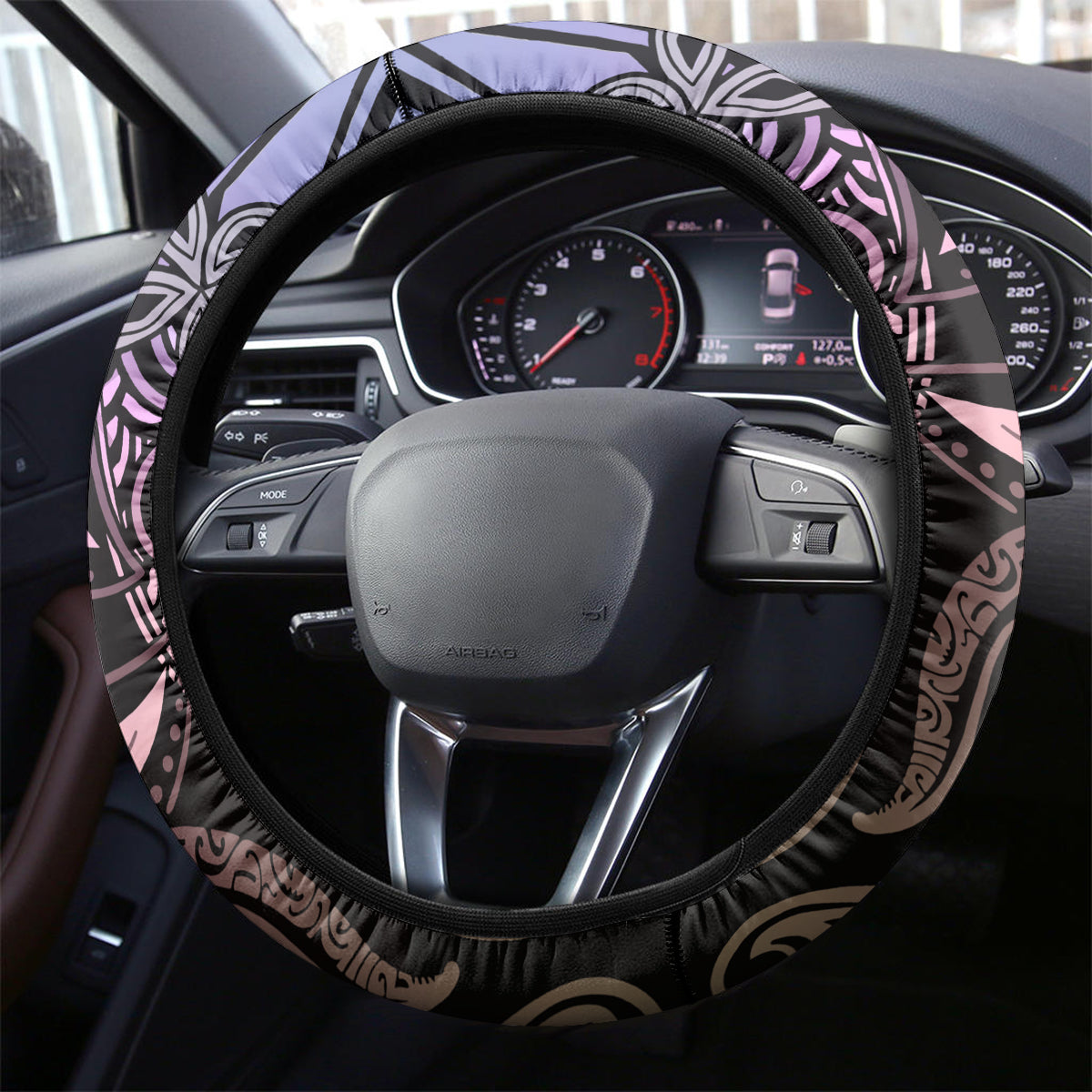 Polynesia Dashiki Steering Wheel Cover Polynesia and Africa Traditional Special Together Pastel LT9 - Polynesian Pride