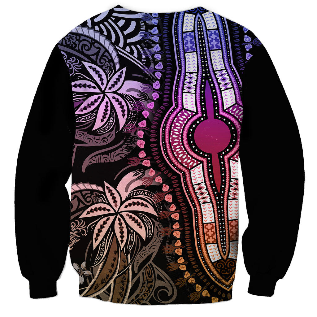 Polynesia Dashiki Sweatshirt Polynesia and Africa Traditional Special Together Pastel LT9 - Polynesian Pride
