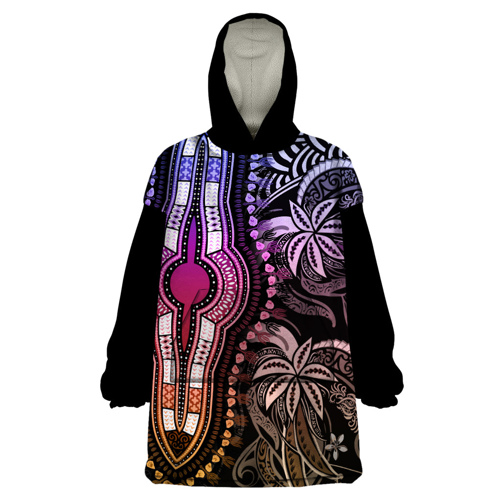 Polynesia Dashiki Wearable Blanket Hoodie Polynesia and Africa Traditional Special Together Pastel LT9 One Size Pastel - Polynesian Pride