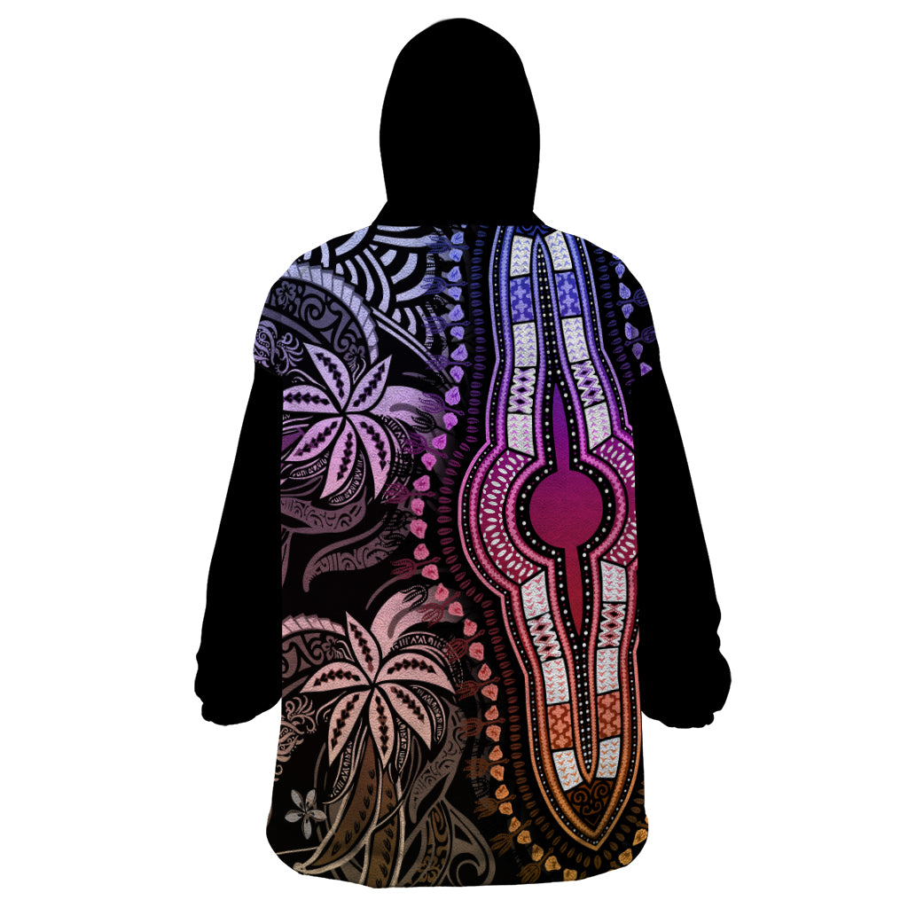 Polynesia Dashiki Wearable Blanket Hoodie Polynesia and Africa Traditional Special Together Pastel LT9 - Polynesian Pride