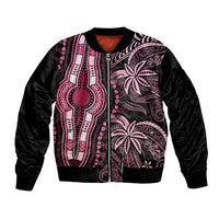 Polynesia Dashiki Bomber Jacket Polynesia and Africa Traditional Special Together Pink LT9 Unisex Pink - Polynesian Pride