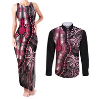Polynesia Dashiki Couples Matching Tank Maxi Dress and Long Sleeve Button Shirts Polynesia and Africa Traditional Special Together Pink LT9 Pink - Polynesian Pride