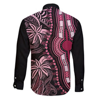 Polynesia Dashiki Family Matching Long Sleeve Bodycon Dress and Hawaiian Shirt Polynesia and Africa Traditional Special Together Pink LT9 - Polynesian Pride