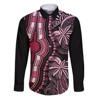 polynesia-dashiki-family-matching-off-shoulder-short-dress-and-hawaiian-shirt-polynesia-and-africa-traditional-special-together-pink