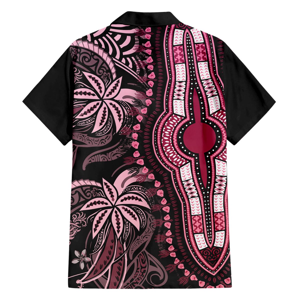 Polynesia Dashiki Hawaiian Shirt Polynesia and Africa Traditional Special Together Pink LT9 - Polynesian Pride