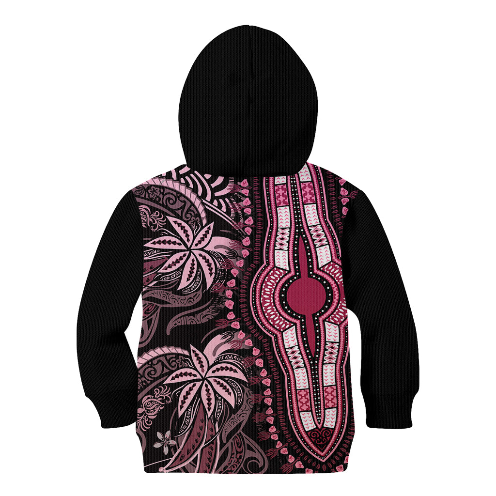 Polynesia Dashiki Kid Hoodie Polynesia and Africa Traditional Special Together Pink LT9 - Polynesian Pride