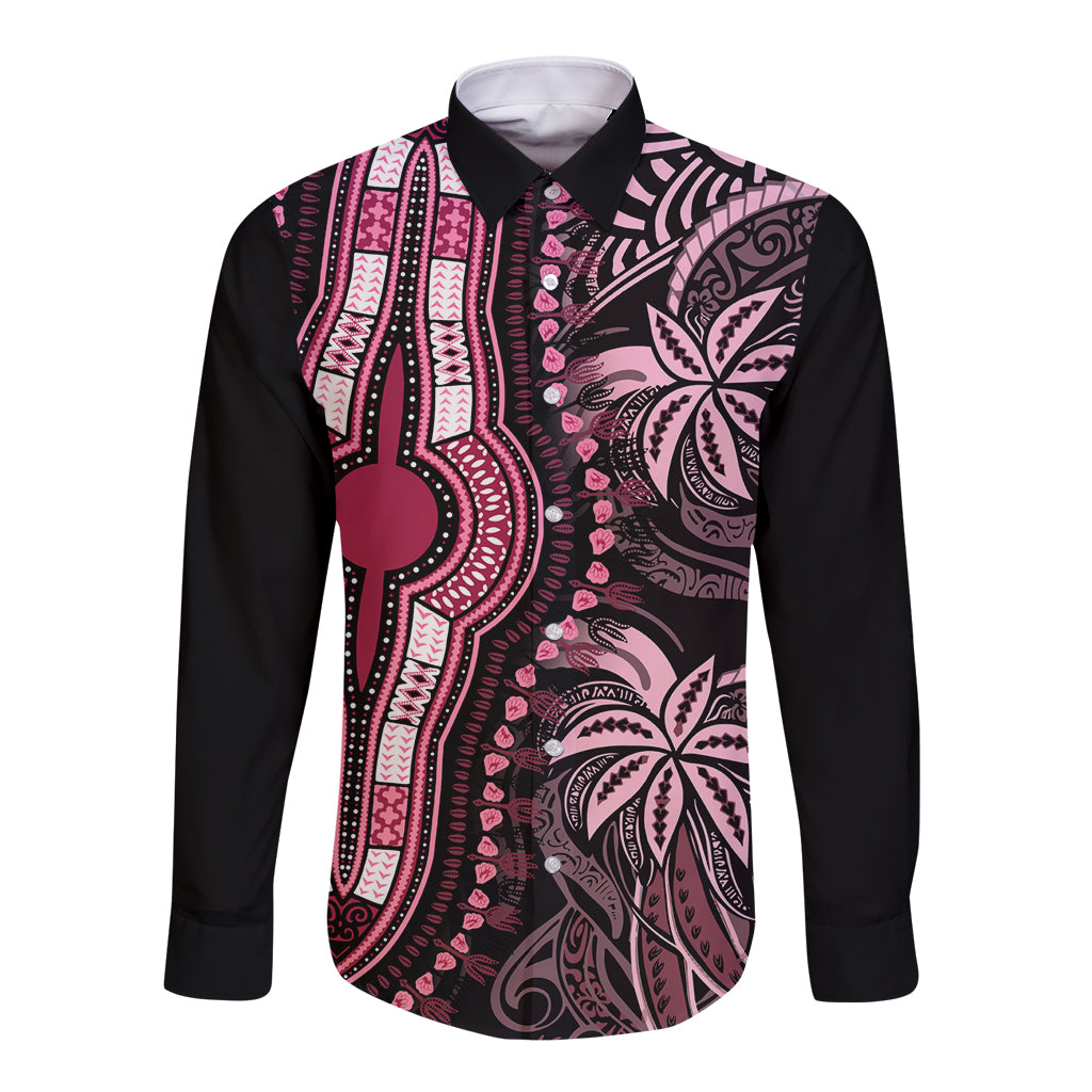 polynesia-dashiki-long-sleeve-button-shirt-polynesia-and-africa-traditional-special-together-pink
