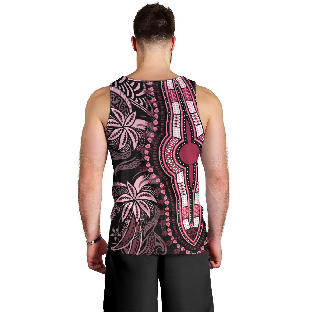 Polynesia Dashiki Men Tank Top Polynesia and Africa Traditional Special Together Pink LT9 - Polynesian Pride