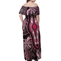 Polynesia Dashiki Off Shoulder Maxi Dress Polynesia and Africa Traditional Special Together Pink LT9 - Polynesian Pride