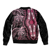 Polynesia Dashiki Sleeve Zip Bomber Jacket Polynesia and Africa Traditional Special Together Pink LT9 - Polynesian Pride