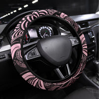Polynesia Dashiki Steering Wheel Cover Polynesia and Africa Traditional Special Together Pink LT9 Universal Fit Pink - Polynesian Pride