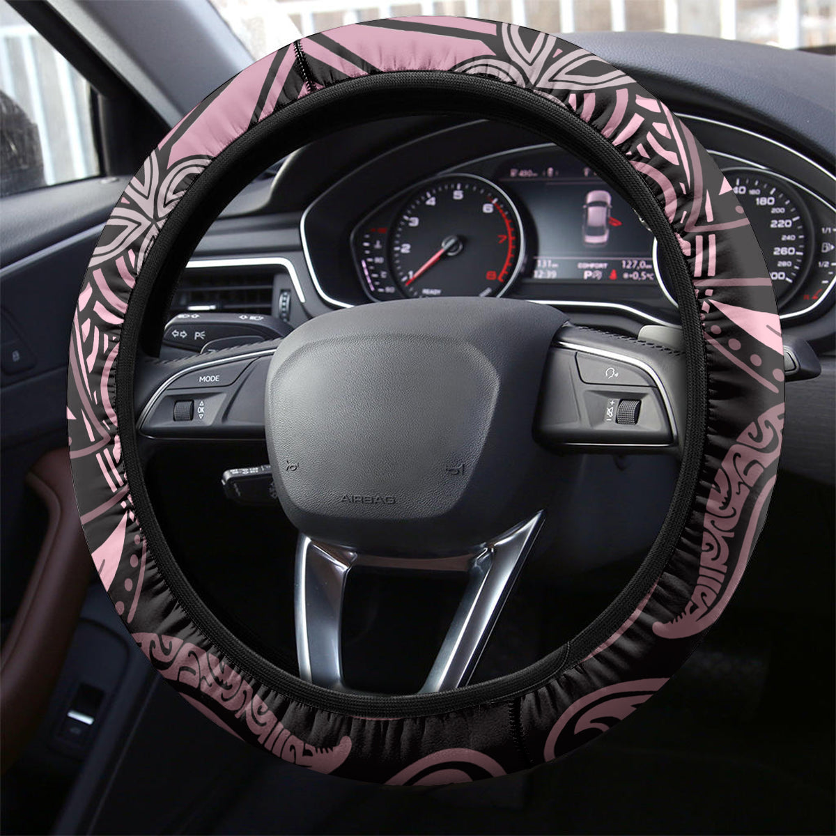 Polynesia Dashiki Steering Wheel Cover Polynesia and Africa Traditional Special Together Pink LT9 - Polynesian Pride