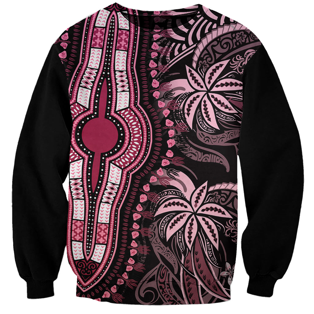 Polynesia Dashiki Sweatshirt Polynesia and Africa Traditional Special Together Pink LT9 Unisex Pink - Polynesian Pride