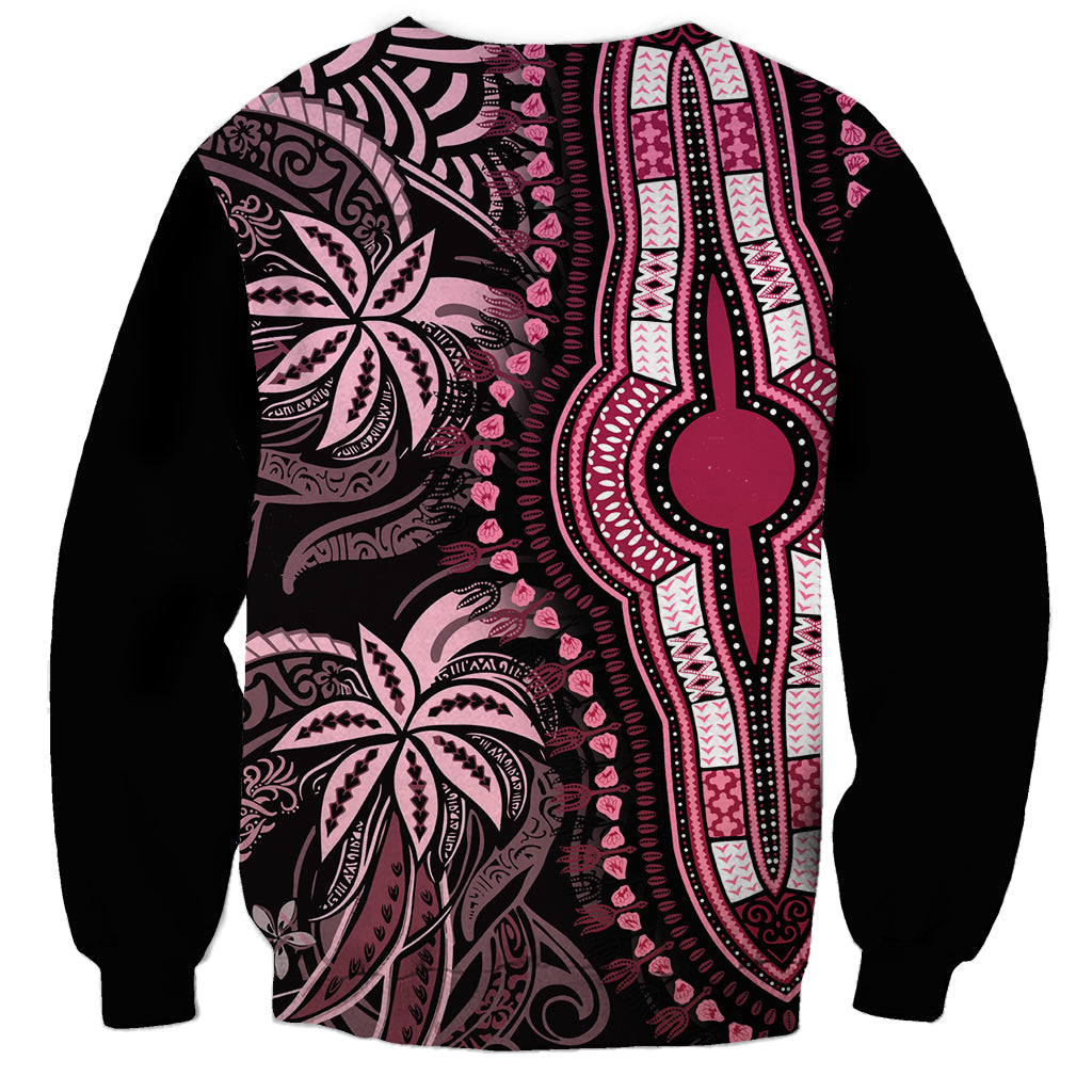 Polynesia Dashiki Sweatshirt Polynesia and Africa Traditional Special Together Pink LT9 - Polynesian Pride