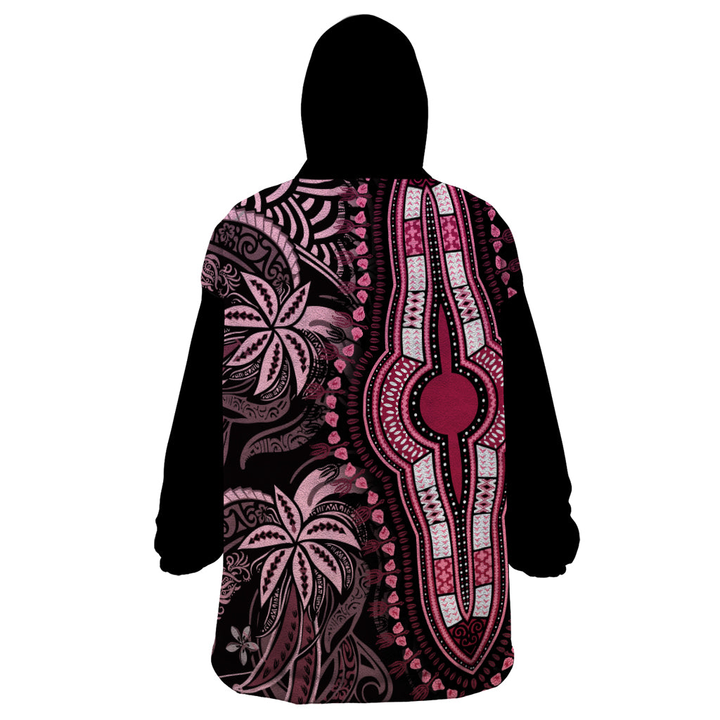 Polynesia Dashiki Wearable Blanket Hoodie Polynesia and Africa Traditional Special Together Pink LT9 - Polynesian Pride