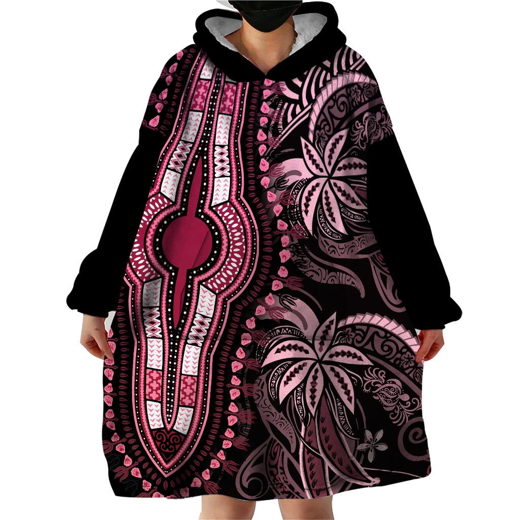 Polynesia Dashiki Wearable Blanket Hoodie Polynesia and Africa Traditional Special Together Pink LT9 - Polynesian Pride