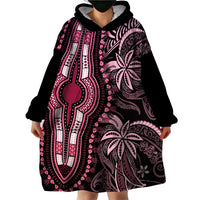 Polynesia Dashiki Wearable Blanket Hoodie Polynesia and Africa Traditional Special Together Pink LT9 - Polynesian Pride