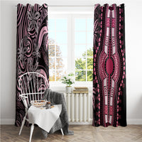 Polynesia Dashiki Window Curtain Polynesia and Africa Traditional Special Together Pink LT9 - Polynesian Pride
