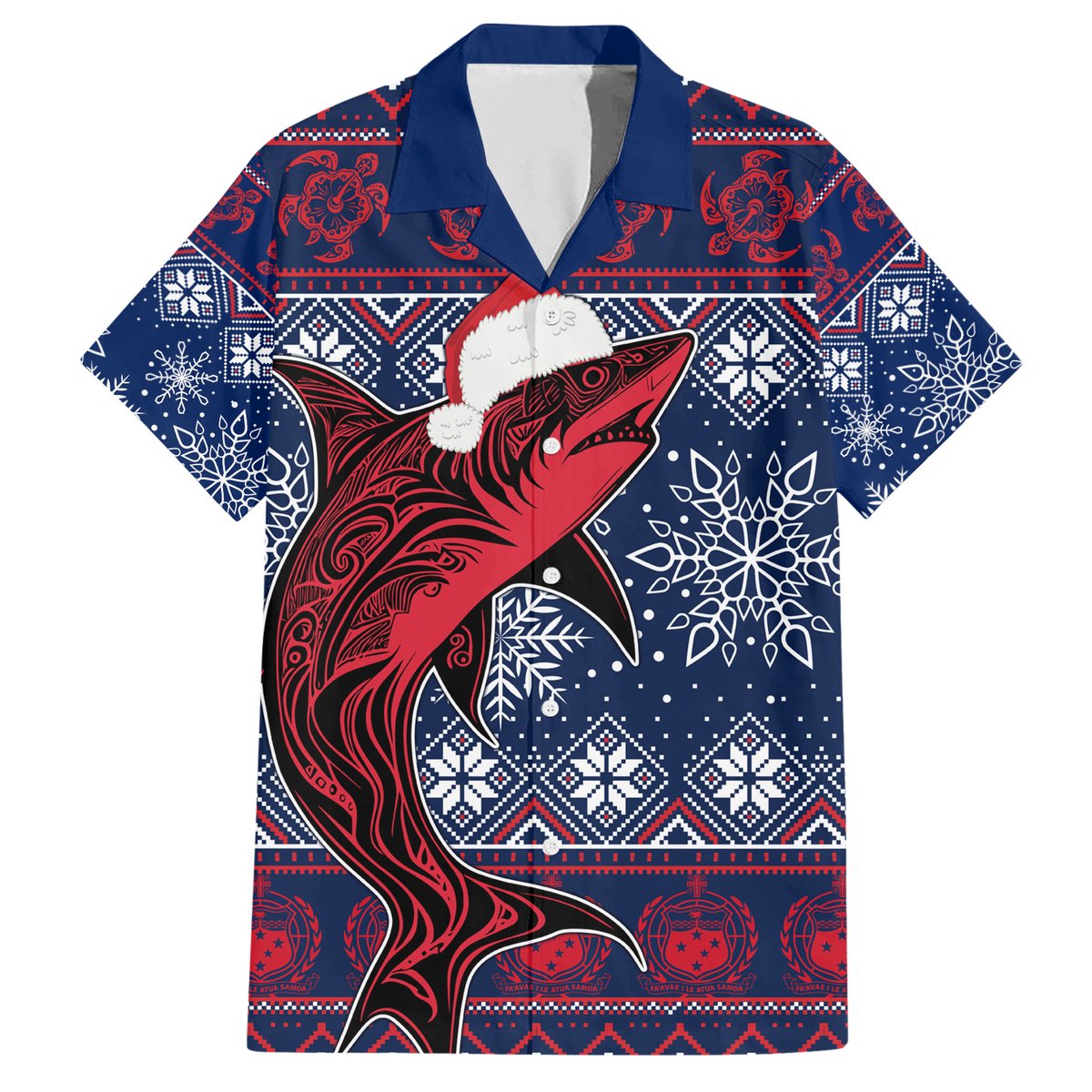 Samoa Manuia Le Kirisimasi Hawaiian Shirt Samoan Fishing Tribal Pattern Christmas Vibe LT9 Red - Polynesian Pride