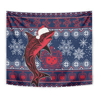 Samoa Manuia Le Kirisimasi Tapestry Samoan Fishing Tribal Pattern Christmas Vibe LT9 - Polynesian Pride