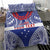 Personalised Toa Samoa Rugby Spirit Bedding Set Blue Samoan Tribal Pattern - Polynesian Pride