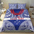Personalised Toa Samoa Rugby Spirit Bedding Set Blue Samoan Tribal Pattern - Polynesian Pride