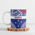 Personalised Toa Samoa Rugby Spirit Ceramic Mug Blue Samoan Tribal Pattern - Polynesian Pride