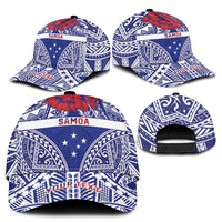 Personalised Toa Samoa Rugby Spirit Classic Cap Blue Samoan Tribal Pattern - Polynesian Pride