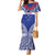 Personalised Toa Samoa Rugby Spirit Family Matching Mermaid Dress and Hawaiian Shirt Blue Samoan Tribal Pattern - Polynesian Pride