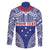 Personalised Toa Samoa Rugby Spirit Family Matching Off The Shoulder Long Sleeve Dress and Hawaiian Shirt Blue Samoan Tribal Pattern - Polynesian Pride