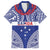 Personalised Toa Samoa Rugby Spirit Family Matching Short Sleeve Bodycon Dress and Hawaiian Shirt Blue Samoan Tribal Pattern - Polynesian Pride