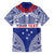 Personalised Toa Samoa Rugby Spirit Family Matching Short Sleeve Bodycon Dress and Hawaiian Shirt Blue Samoan Tribal Pattern - Polynesian Pride