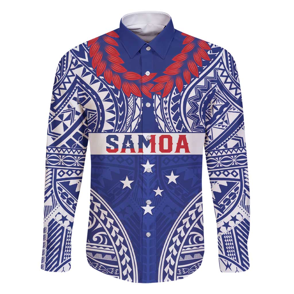 Personalised Toa Samoa Rugby Spirit Family Matching Short Sleeve Bodycon Dress and Hawaiian Shirt Blue Samoan Tribal Pattern - Polynesian Pride