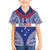 Personalised Toa Samoa Rugby Spirit Family Matching Short Sleeve Bodycon Dress and Hawaiian Shirt Blue Samoan Tribal Pattern - Polynesian Pride