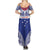Personalised Toa Samoa Rugby Spirit Family Matching Summer Maxi Dress and Hawaiian Shirt Blue Samoan Tribal Pattern - Polynesian Pride