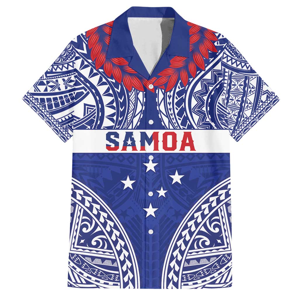 Personalised Toa Samoa Rugby Spirit Family Matching Tank Maxi Dress and Hawaiian Shirt Blue Samoan Tribal Pattern - Polynesian Pride