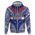 Personalised Toa Samoa Rugby Spirit Hoodie Blue Samoan Tribal Pattern - Polynesian Pride