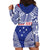 Personalised Toa Samoa Rugby Spirit Hoodie Dress Blue Samoan Tribal Pattern - Polynesian Pride