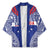 Personalised Toa Samoa Rugby Spirit Kimono Blue Samoan Tribal Pattern - Polynesian Pride