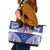 Personalised Toa Samoa Rugby Spirit Leather Tote Bag Blue Samoan Tribal Pattern - Polynesian Pride