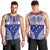 Personalised Toa Samoa Rugby Spirit Men Tank Top Blue Samoan Tribal Pattern - Polynesian Pride