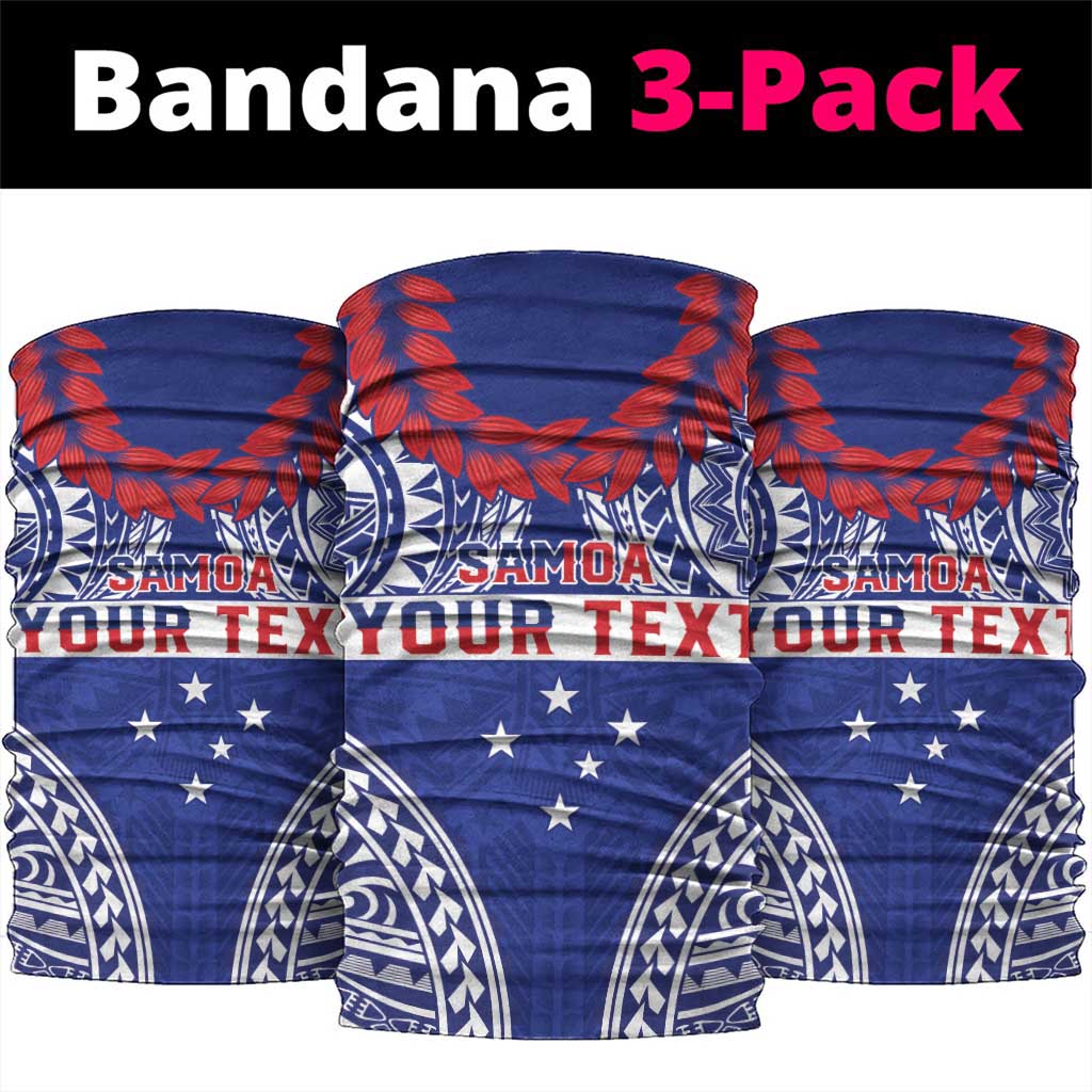Personalised Toa Samoa Rugby Spirit Neck Gaiter Blue Samoan Tribal Pattern - Polynesian Pride